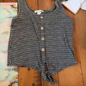 Caution To The Wind Black and White Button Down Shirt